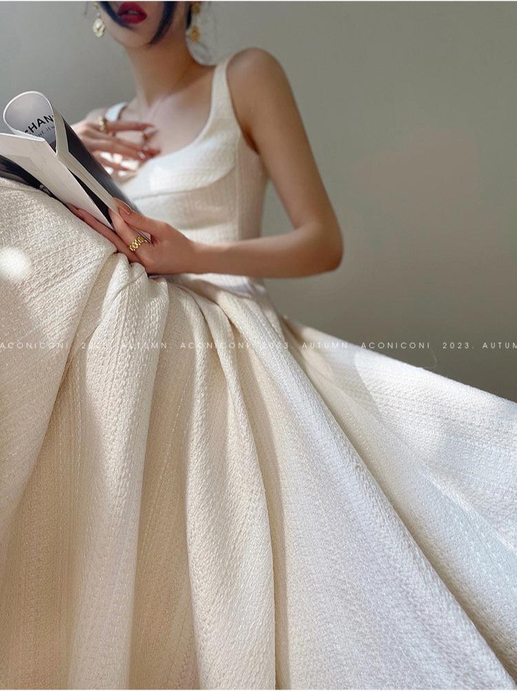 Aconiconi Elegant Off White Sleeveless Wedding Guest Bridal Dress- Mangosteen Dream XS / Dress / White Aconiconi Elegant Off White Sleeveless Wedding Guest Bridal Dress- Mangosteen Dream XS / Dress / White