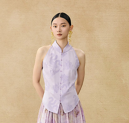 HECO Chinese elastic waist tie-dye printed skirt - BLESS.