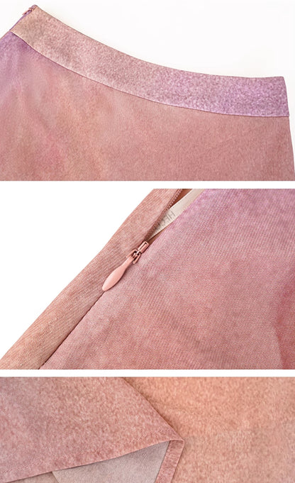 HECO Chinese gradient floral flowing temperament skirt - SWAED.