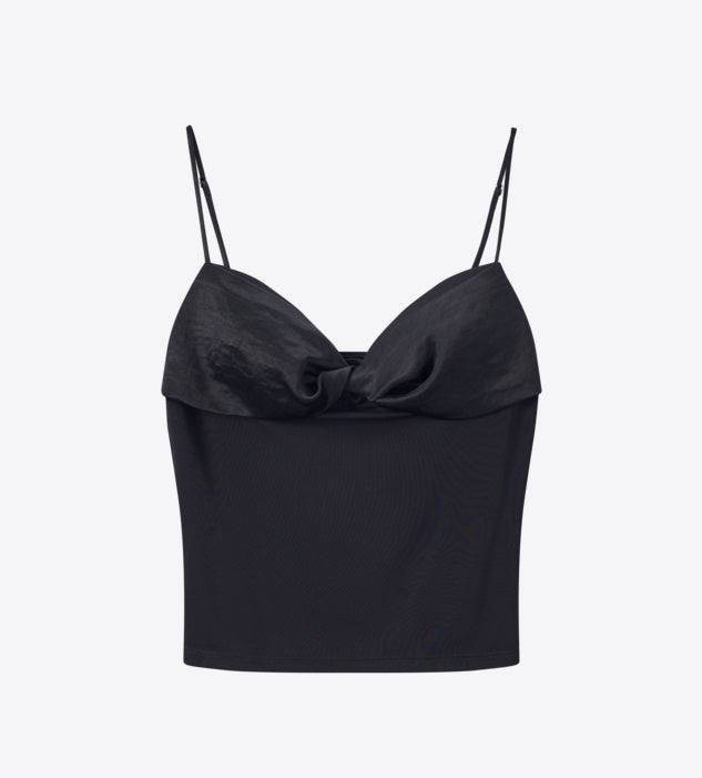 COMME MOI  Summer Women's Black Knitted Kink Camisole - ALICE.