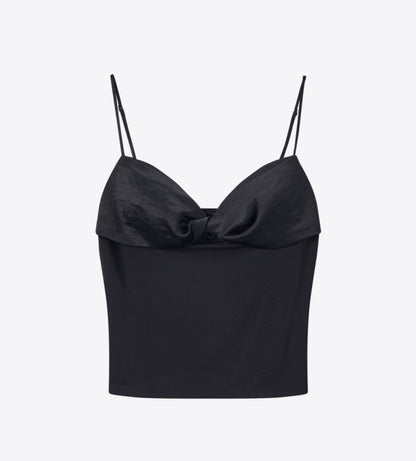 COMME MOI  Summer Women's Black Knitted Kink Camisole - ALICE.