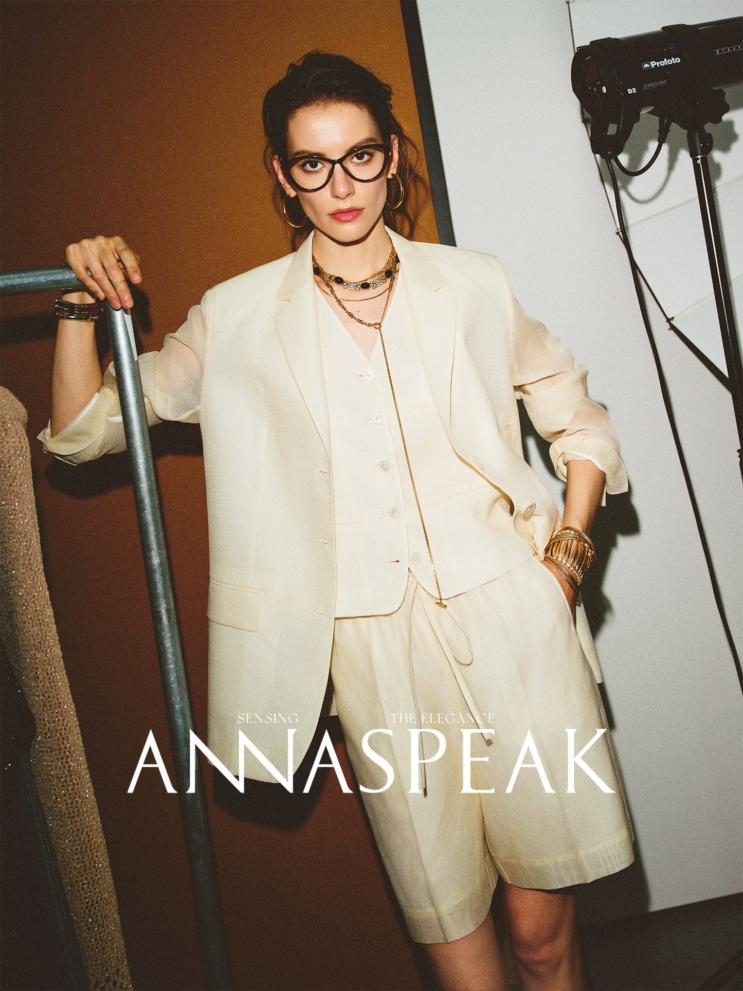 ANNASPEAK  mulberry silk cool silk haute couture upright suit vest set-ANCHOR.