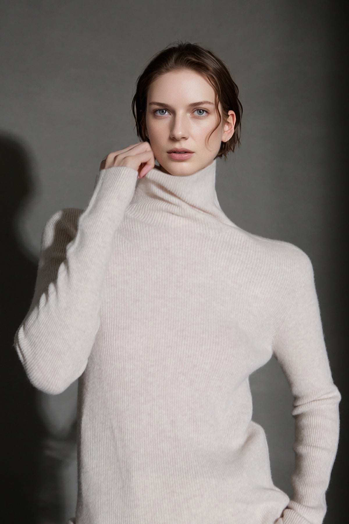 PIAOIN minimalist wool base layer women's turtle neck sweater top-GENA