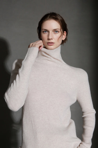 PIAOIN minimalist wool base layer women's turtle neck sweater top-GENA