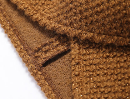 WANGXO | Detachable Leopard Sleeves Ruffle Hem Jacket & Flower Bud Skirt Set-NOYA.