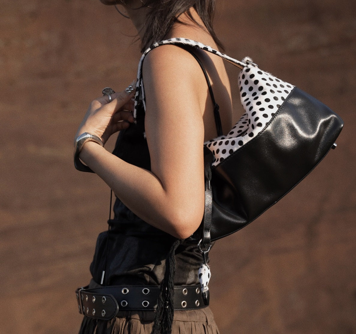 IUBALLET New Horsehair Contrast Armpit Spice Girl Bag - BALANCE.