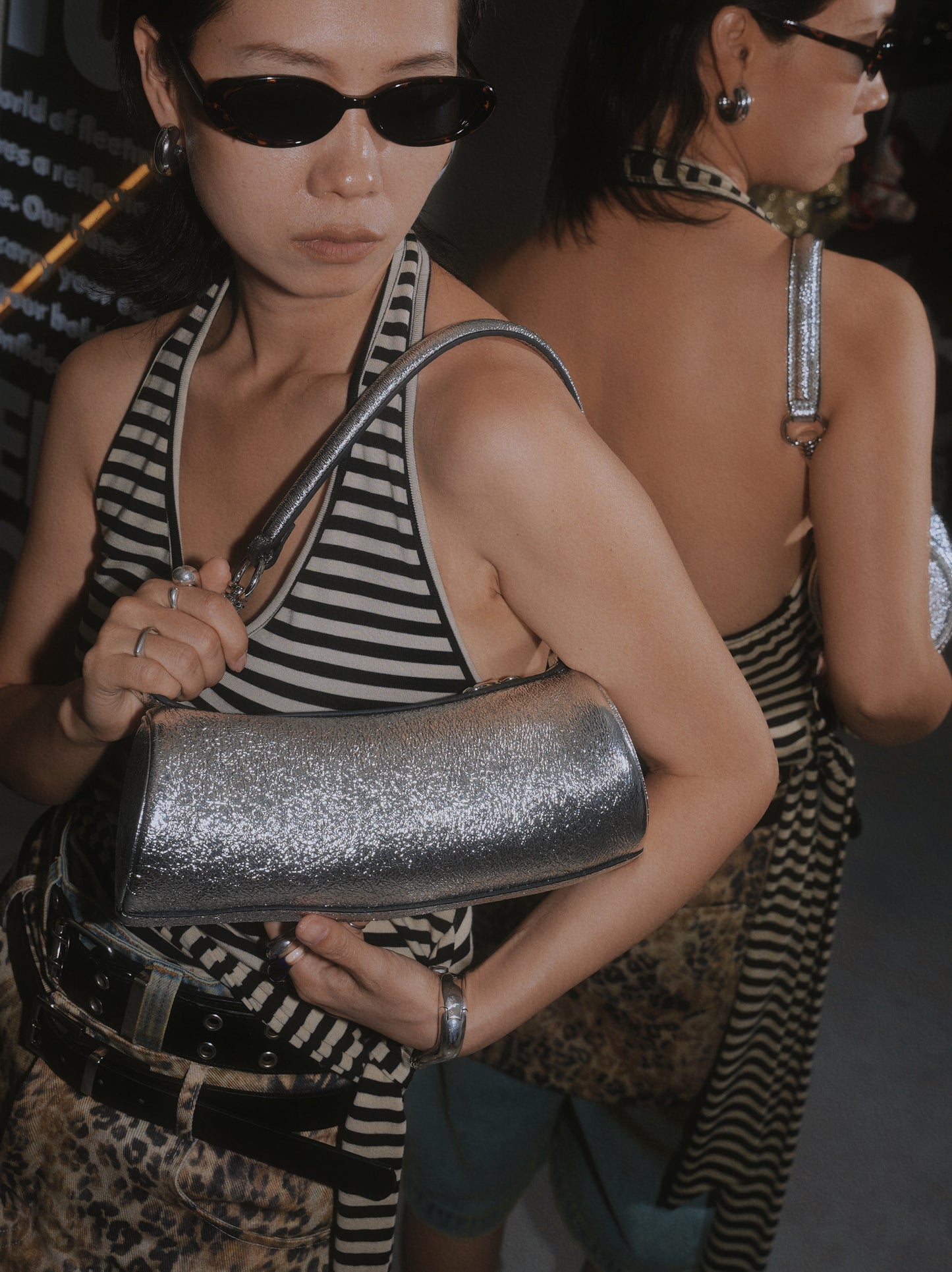 IUBALLET cyber cylinder underarm leather one-shoulder crossbody handbag - ALOE.