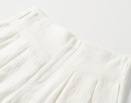 COMME MOI women's light linen wide-leg pant suit set - MESSIAH.