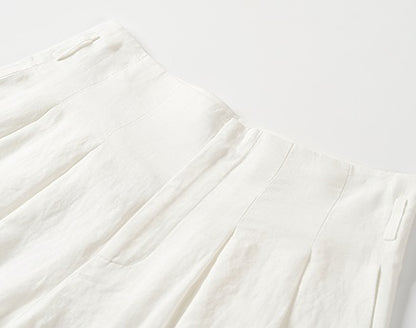 COMME MOI women's light linen wide-leg pant suit set - MESSIAH.