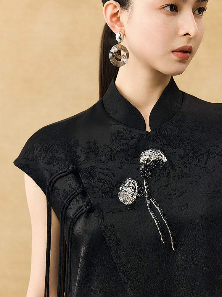 HECO Chinese Acetate Jacquard Short Sleeve Shirt - NIBE.