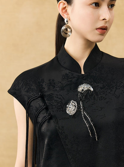 HECO Chinese Acetate Jacquard Short Sleeve Shirt - NIBE.
