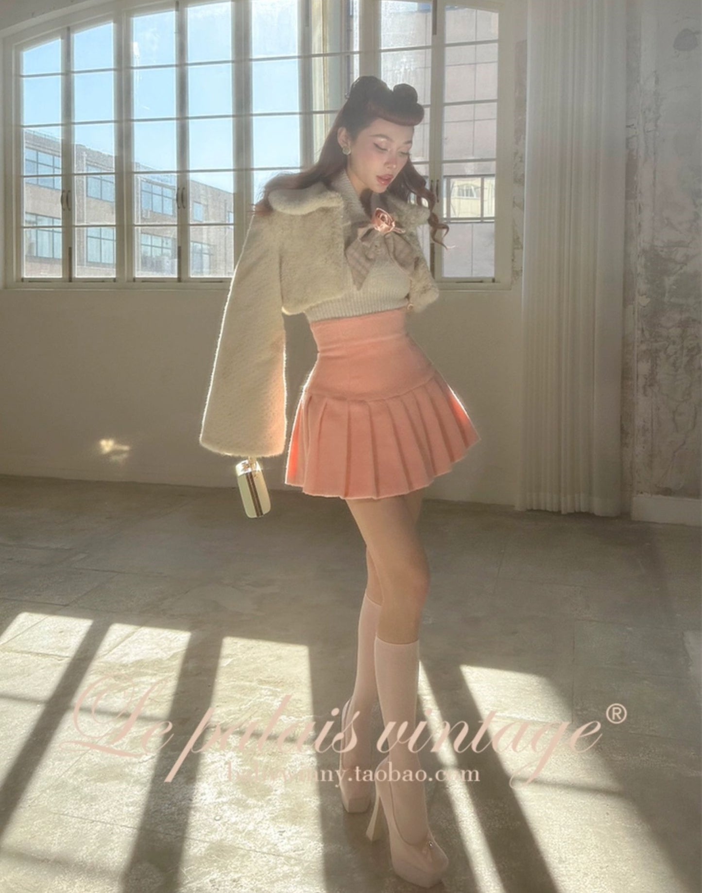 Le Palais Vintage Luxury Long Sleeves Slim Fit Sweater Set Dinner date Suit-Natasha