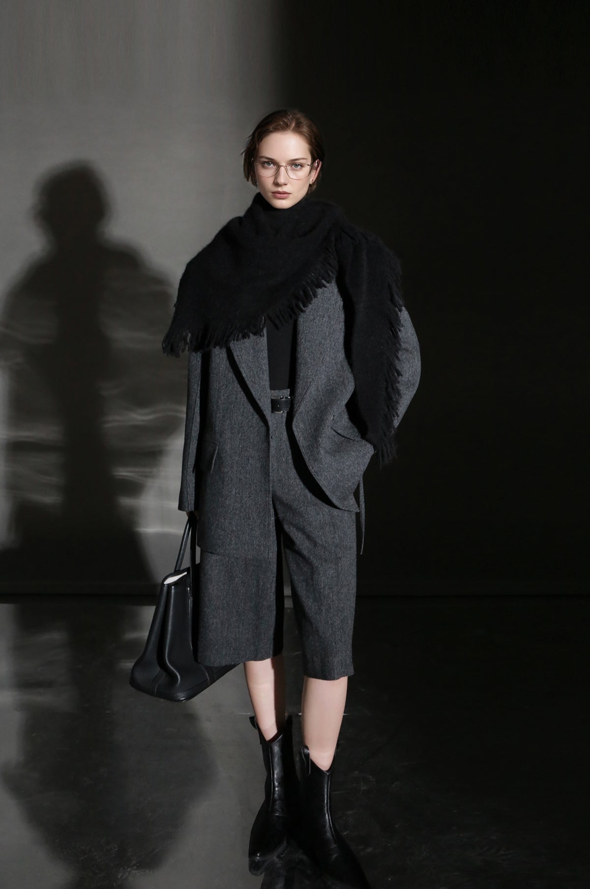 PIAOIN Vintage Literary Tweed Suit Shorts Versatile Commuter Pants LEX