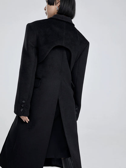 TINY IN two-piece cut-out black woolen coat-PRE