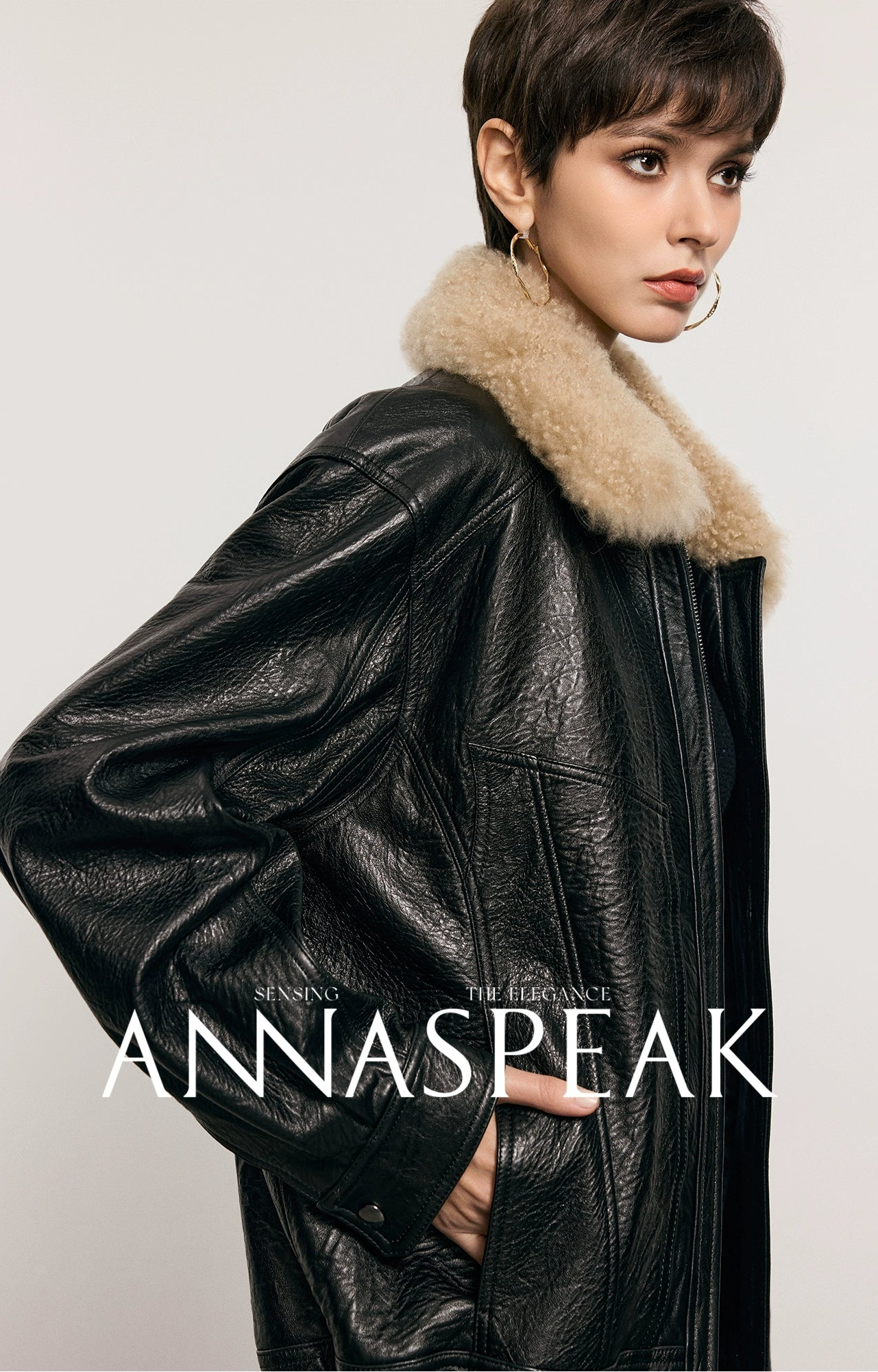 ANNASPEAK ROSSO Red Label Lambskin Detachable Wool Collar Vintage Jacket-XAVIER.