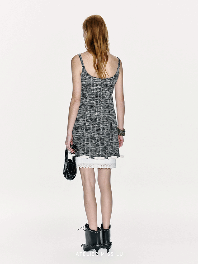ATELIER MISS LU Bow Stitching Slip Dress - SAMUEL.