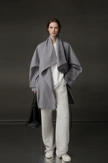 PIAOIN Silhouette design short windbreaker women's luxury jacket commuter-JEAN