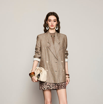 ANNASPEAK Linen Old Money Style Suit -FIGS.