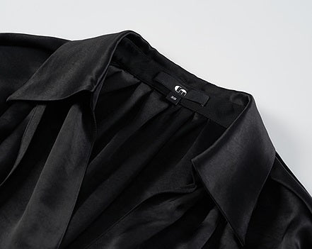 COMME MOI  women's cape shirred drape chic top - HANNAH.