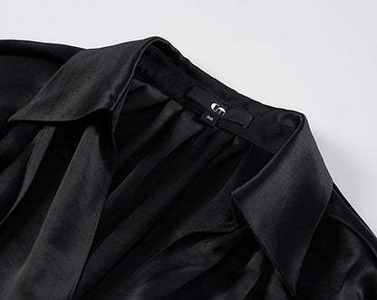 COMME MOI  women's cape shirred drape chic top - HANNAH.