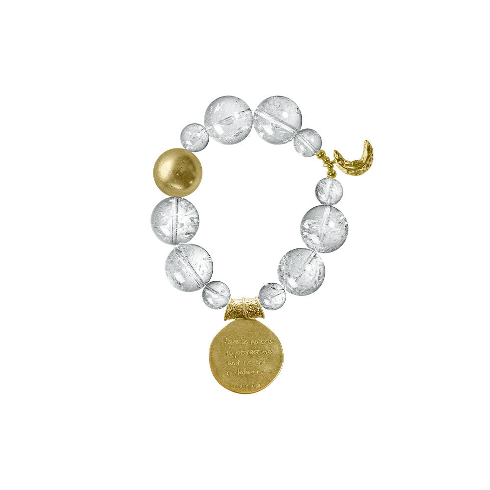 TUYUE brass gold plated moon phase healing pendant crystal bracelet- NIKO.
