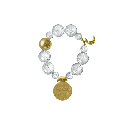 TUYUE brass gold plated moon phase healing pendant crystal bracelet- NIKO.