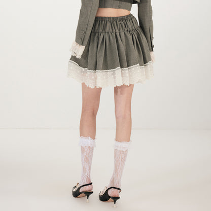 FAME Hepburn-style embroidered trim puffy skirt - ONDINE.