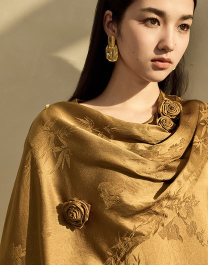 HECO Acetate texture Handmade Rose Top Women - DARK.