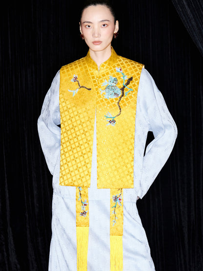 M ESSENTIAL Mackay designer brand palace checkered jacquard dotted emerald nail colllar - MIN'