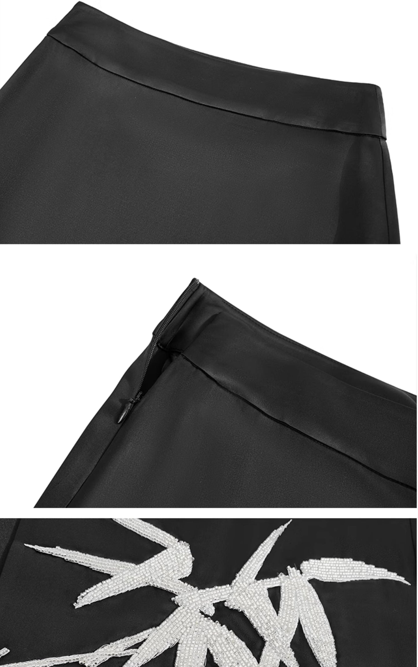 HECO Anti-Wrinkle Acetate black white maxi Skirt Women - where.