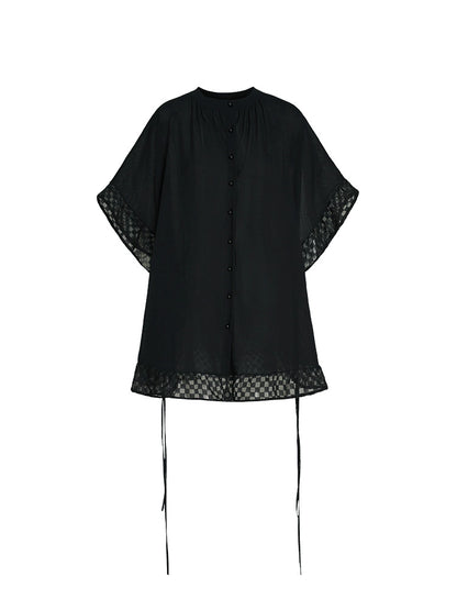 ZHUCHONGYUN summer new black spliced straight skirt--NAMIKAJE.