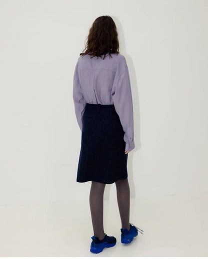 Nothing Written Long Sleeve Slightly Translucent Lavender Purple Shirt-KATE.