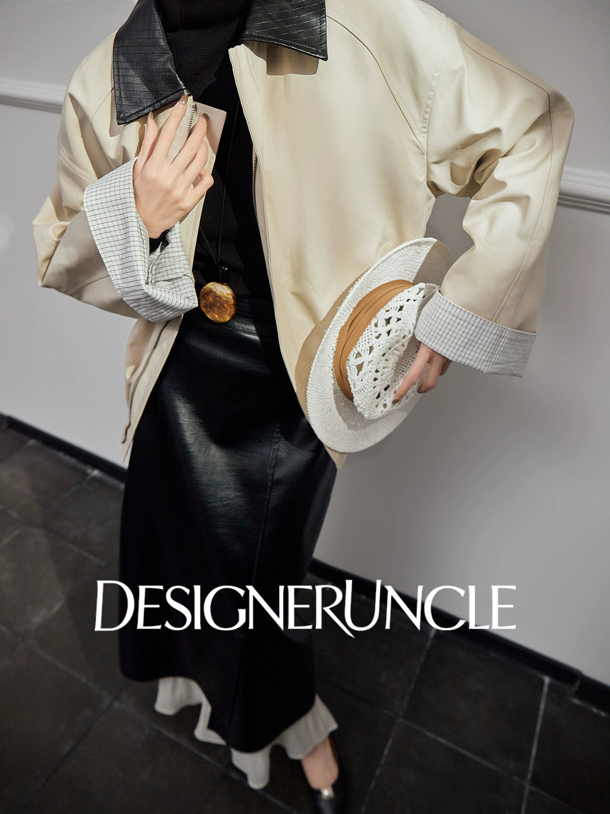 DGU Beige jacket light luxury design sense retro trend niche casual top - TSWR.