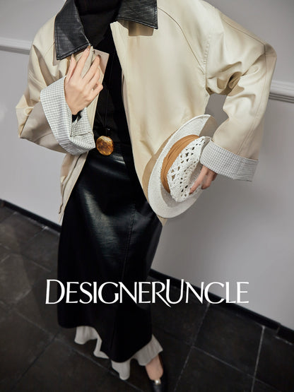 DGU Beige jacket light luxury design sense retro trend niche casual top - TSWR.