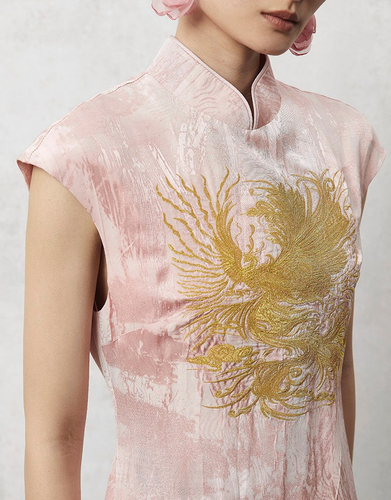 HECO Summer Jacquard Linen Dress Long Skirt - set.