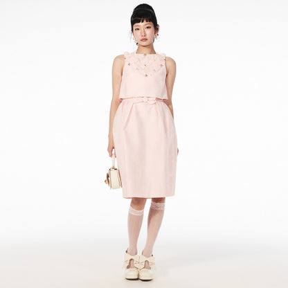 FAME bow beaded jacquard two-piece dress - RILEY