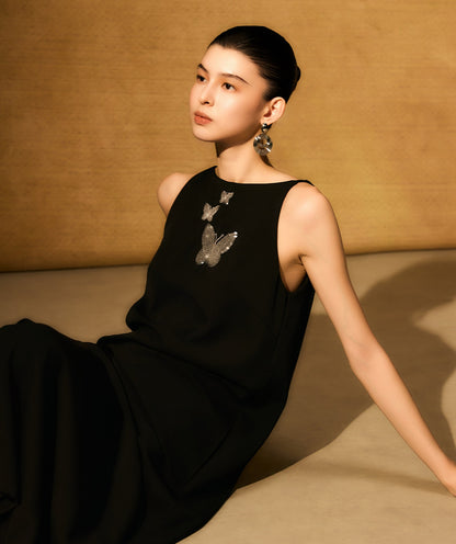 HECO Chinese style butterfly bead embroidered women's long skirt - CLOAK.