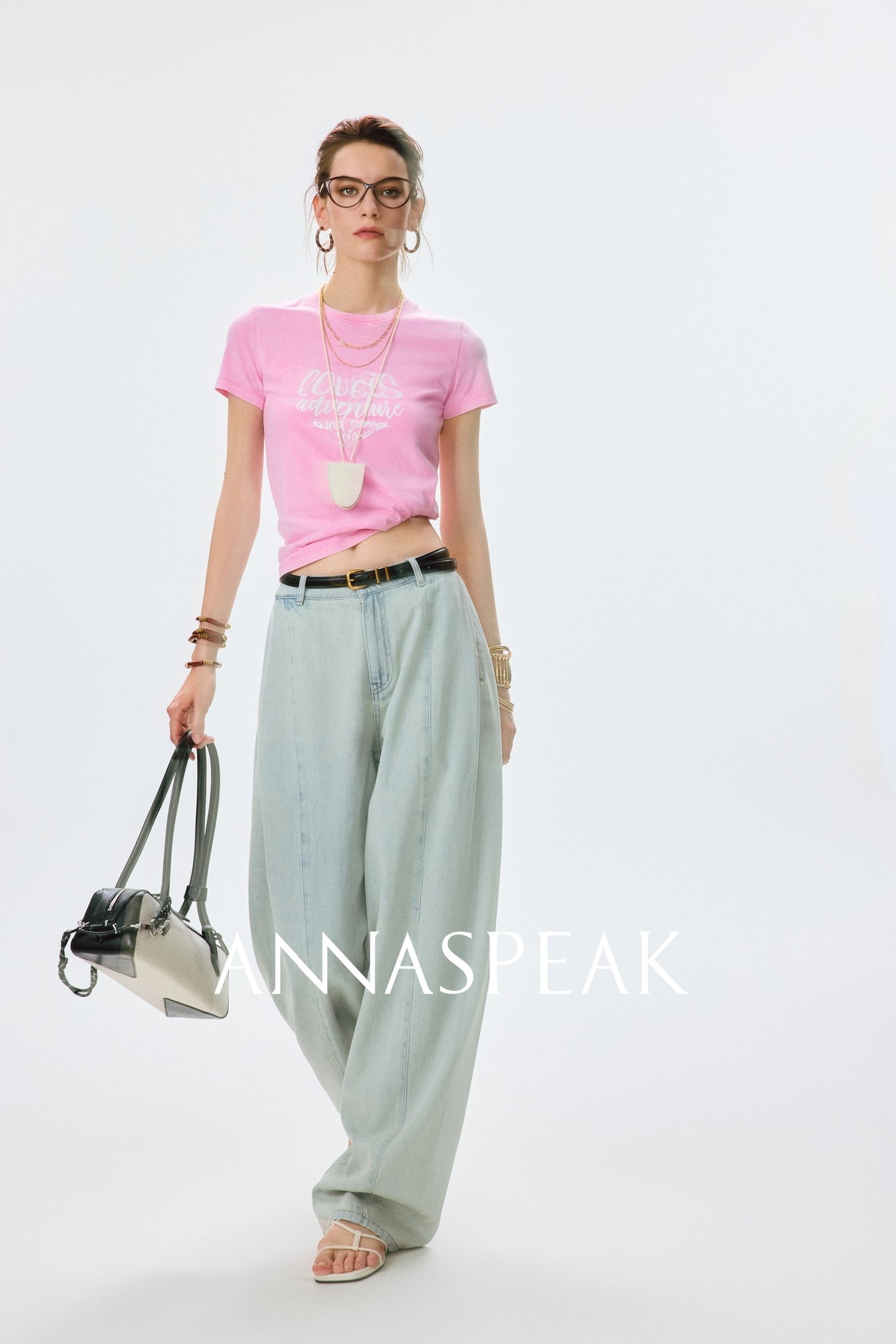 ANNASPEAK fashionable  cotton loose jeans-CHISA.