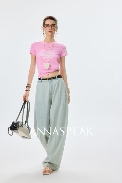 ANNASPEAK fashionable  cotton loose jeans-CHISA.