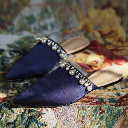 B-FEI women's handmade rhinestone pointed toe flat shoes-ELDON.