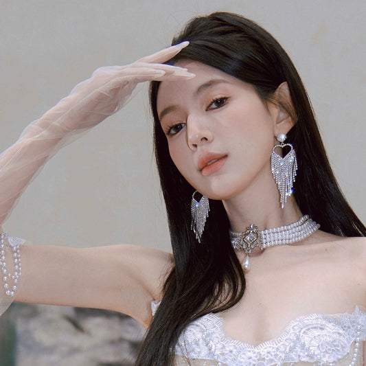 DOLLY Elegant Rhinestone Diamond Tassel Earring-COLA  (V)