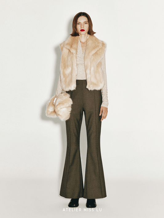 ATELIER MISS LU Gentle Winter Imitation Fur Vest - MEL