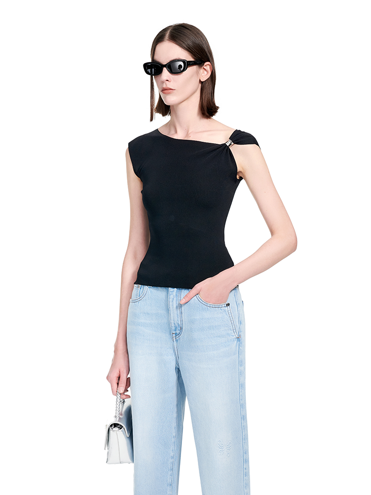 YES BY YESIR | Ye Qian  Luxury Summer Knit Pullover with Polished Minimal Elegance -LILIANA.
