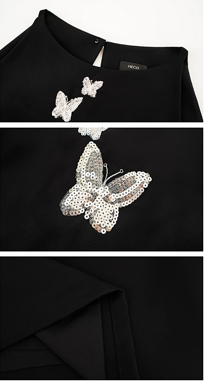 HECO Chinese style butterfly bead embroidered women's long skirt - CLOAK.