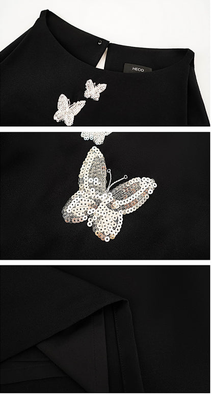 HECO Chinese style butterfly bead embroidered women's long skirt - CLOAK.