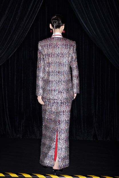 M essential Ma Kai designer Yao Ye embroidered deep V-neck straight suit - FAY.