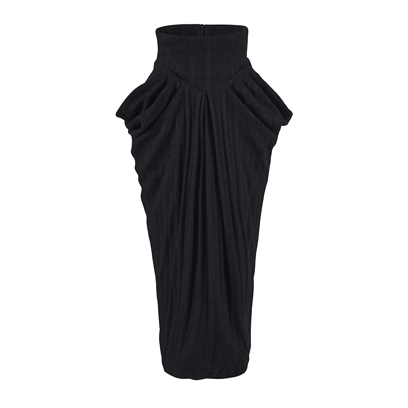 Le Palais Vintage Elegant Black and White Round Neck Cardigan High Waist Pencil Office Skirt-Ivy