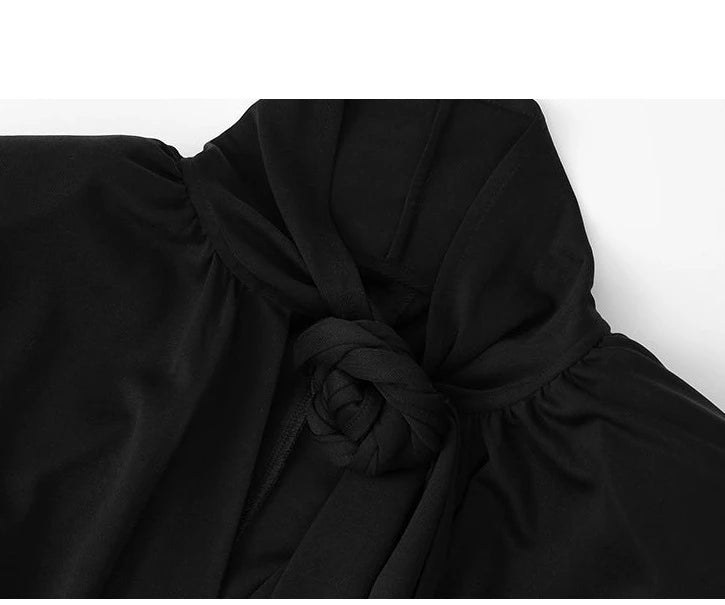 High-end elegant Summer French Pleated flowy maxi long wedding guest black tie  Knit Dress -