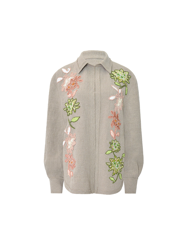 M essential Mackay designer Sedum patch shirt jacket pant set - Eight Treasures