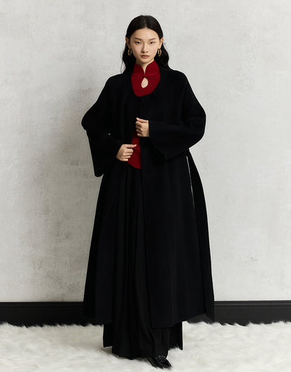 HECO Cheongsam Collar Hollow Buckle red black apricot Knitwear Slim Bottom - whom.